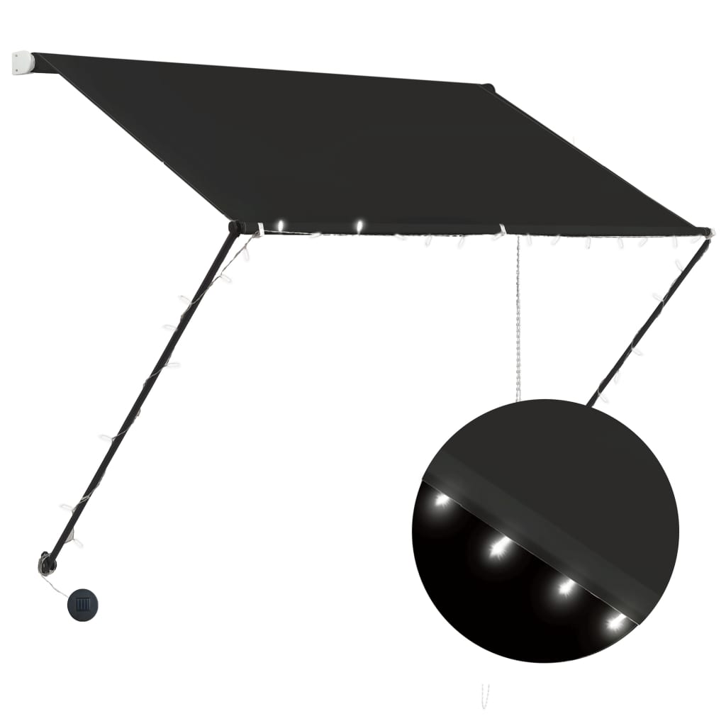 vidaXL Einziehbare Markise mit LED 100×150 cm Anthrazit