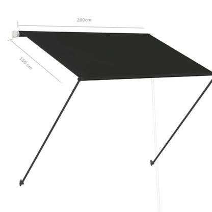 vidaXL Einziehbare Markise mit LED 200×150 cm Anthrazit