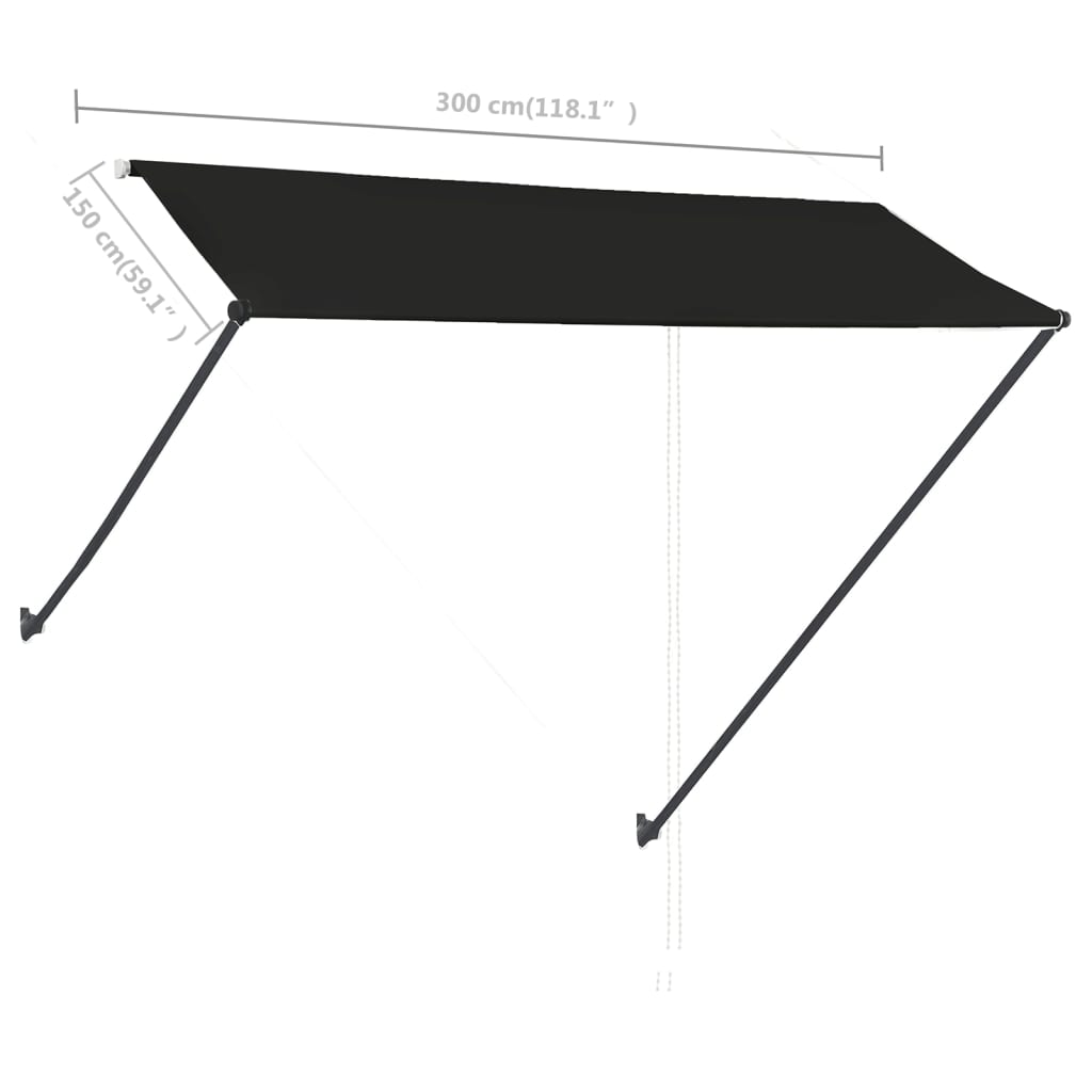 vidaXL Einziehbare Markise mit LED 300×150 cm Anthrazit