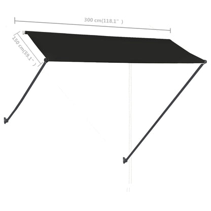 vidaXL Einziehbare Markise mit LED 300×150 cm Anthrazit
