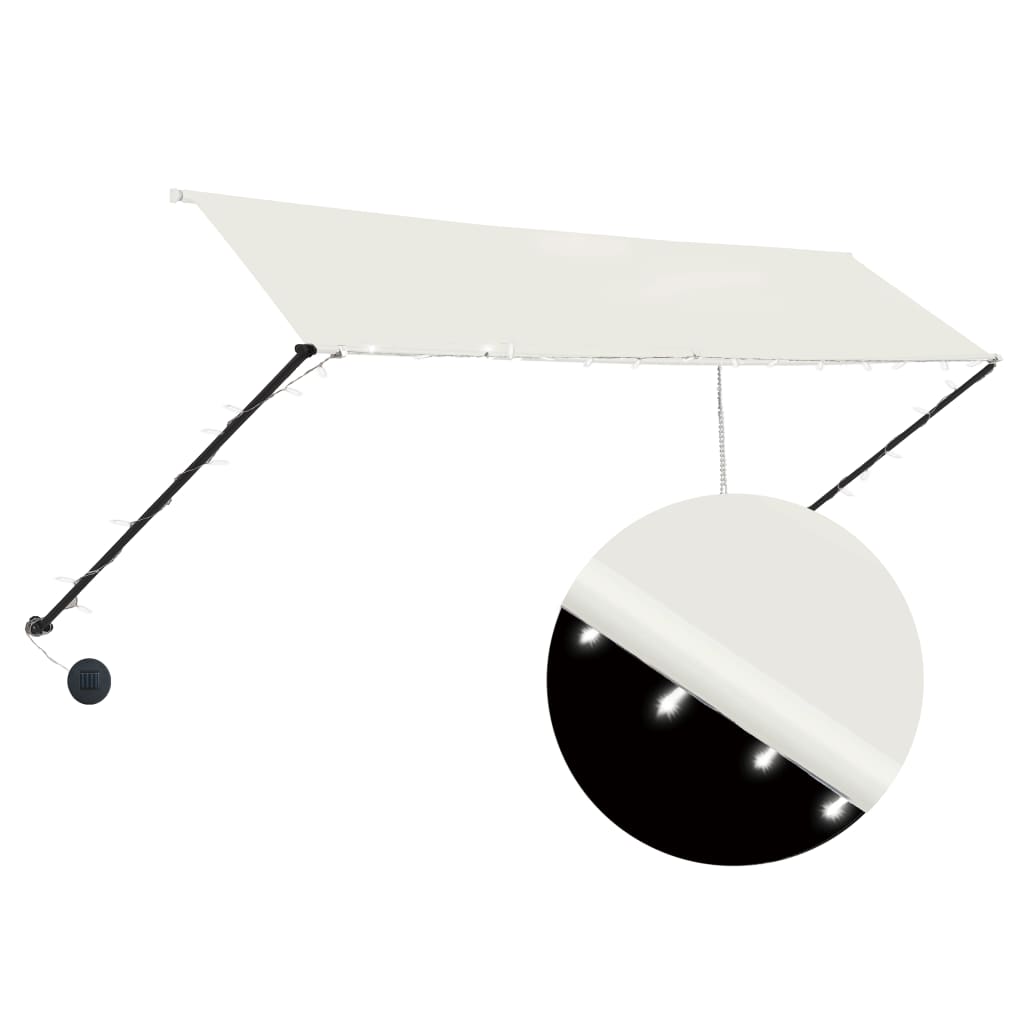 vidaXL Einziehbare Markise mit LED 350×150 cm Creme