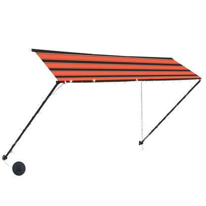 vidaXL Einziehbare Markise mit LED 300×150 cm Orange und Braun