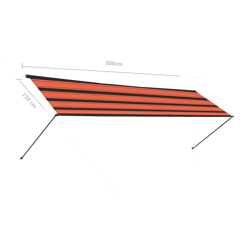 vidaXL Einziehbare Markise mit LED 300×150 cm Orange und Braun