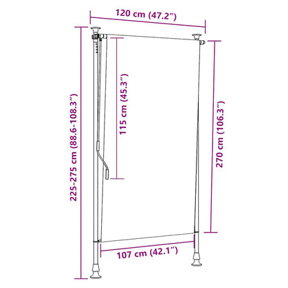 vidaXL Außenrollo 120 x 270 cm Anthrazit