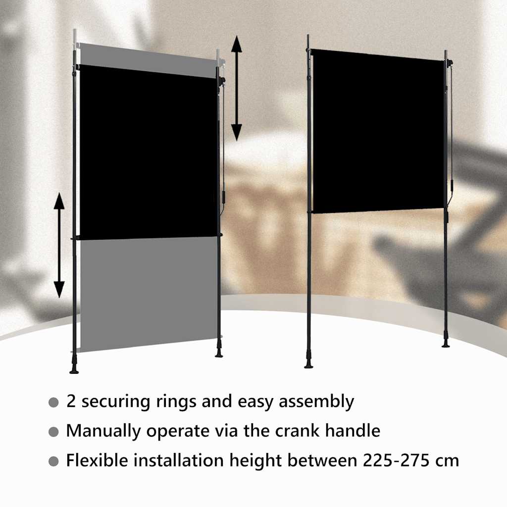 vidaXL Außenrollo 120 x 270 cm Anthrazit