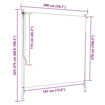 vidaXL Außenrollo 200 x 270 cm Anthrazit