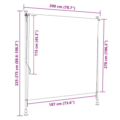 vidaXL Außenrollo 200 x 270 cm Creme