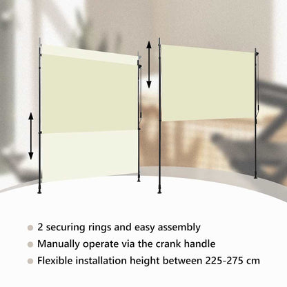 vidaXL Außenrollo 200 x 270 cm Creme