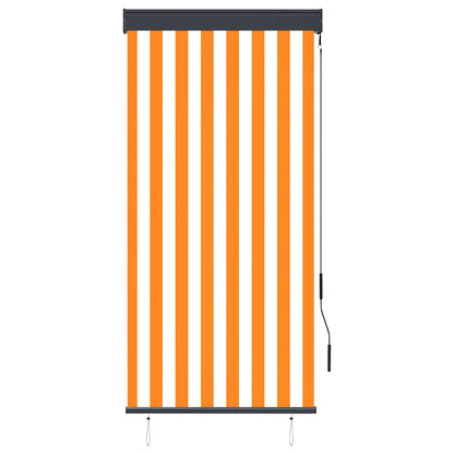 vidaXL Store enrouleur d'extérieur 80 x 250 cm Blanc et orange
