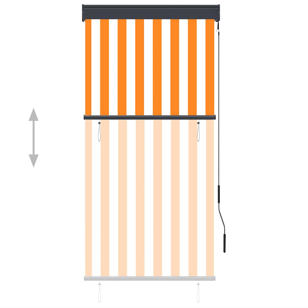 vidaXL Store enrouleur d'extérieur 80 x 250 cm Blanc et orange