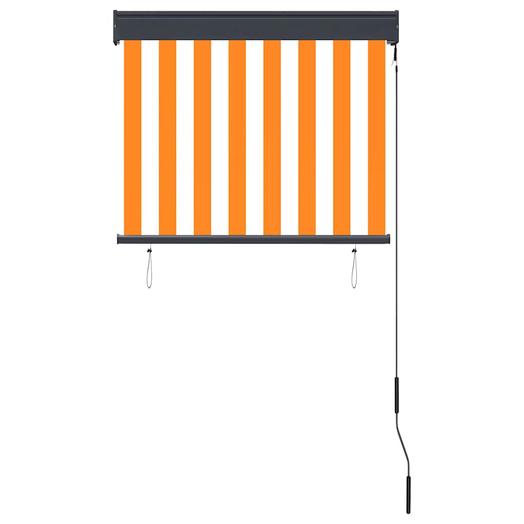 vidaXL Store enrouleur d'extérieur 80 x 250 cm Blanc et orange