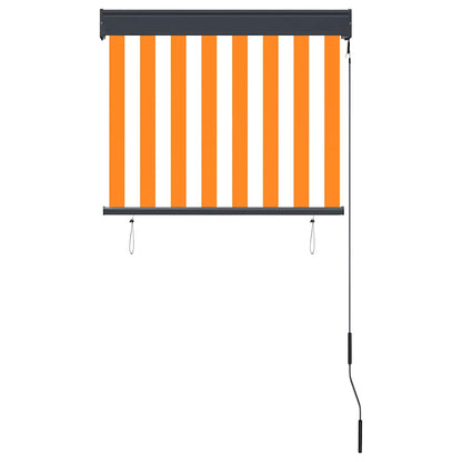 vidaXL Store enrouleur d'extérieur 80 x 250 cm Blanc et orange