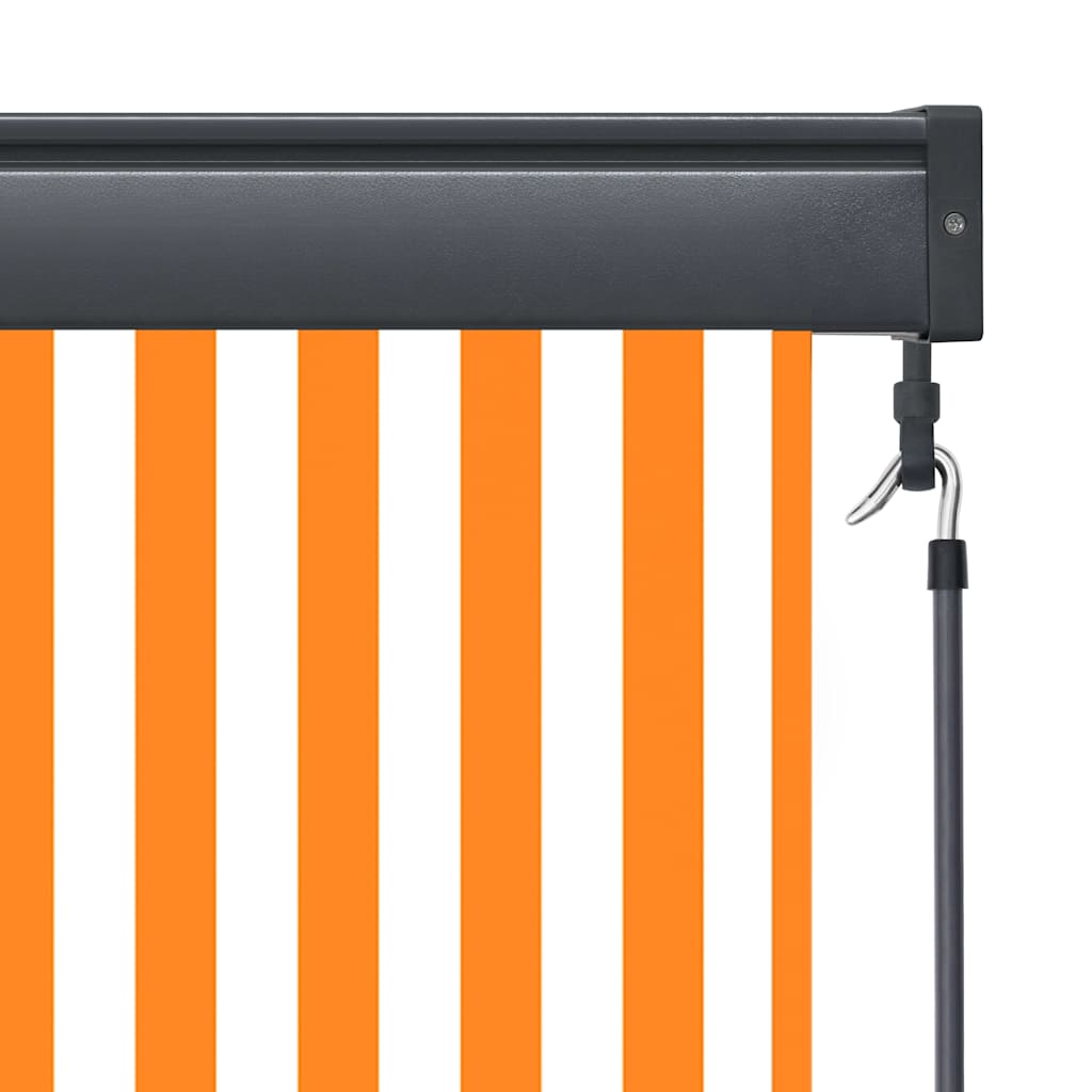vidaXL Store enrouleur d'extérieur 80 x 250 cm Blanc et orange