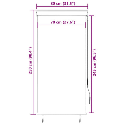 vidaXL Store enrouleur d'extérieur 80 x 250 cm Blanc et orange