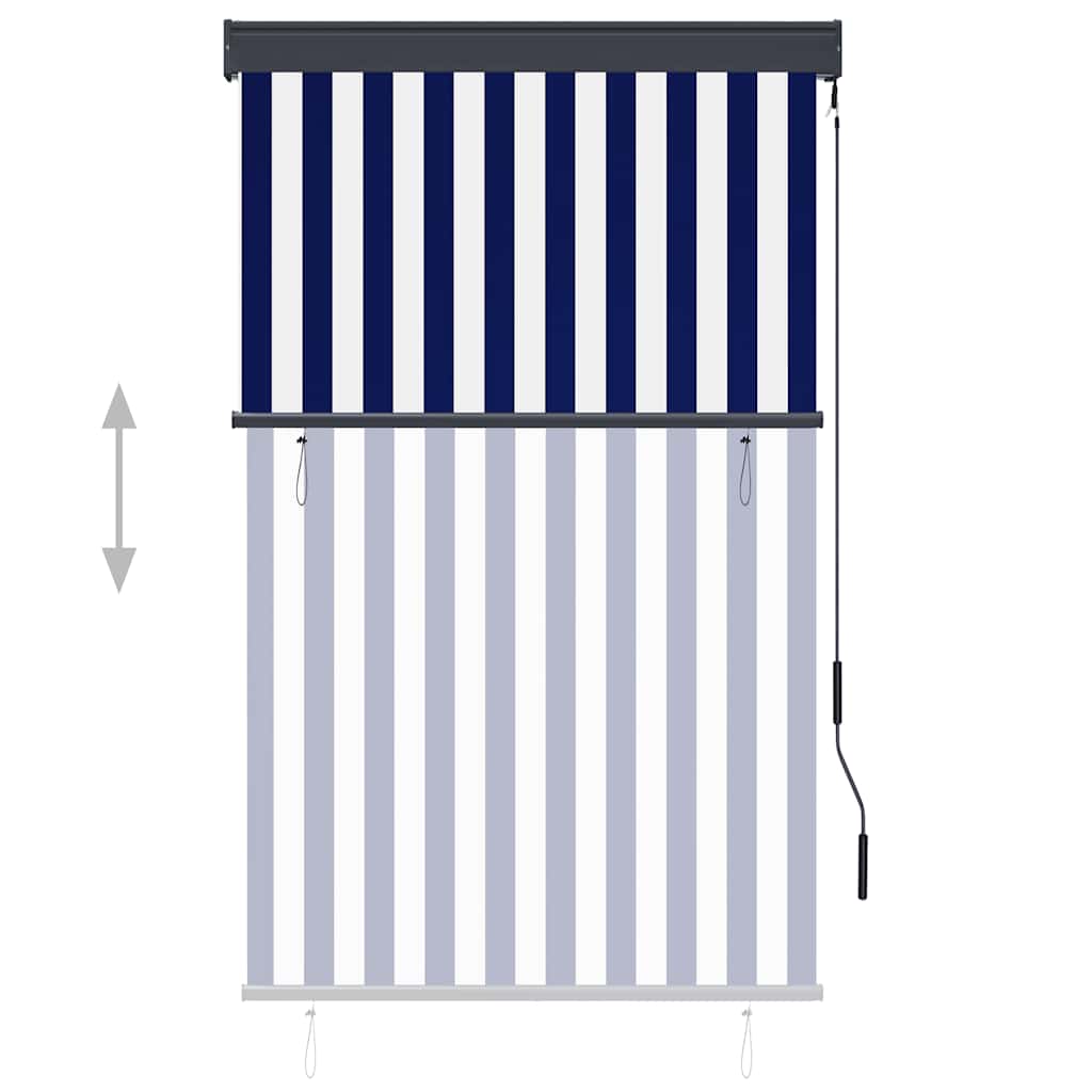 vidaXL Außenrollo 100 x 250 cm Blau und Weiß
