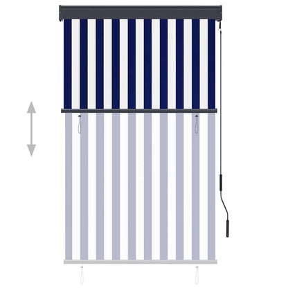 vidaXL Außenrollo 100 x 250 cm Blau und Weiß
