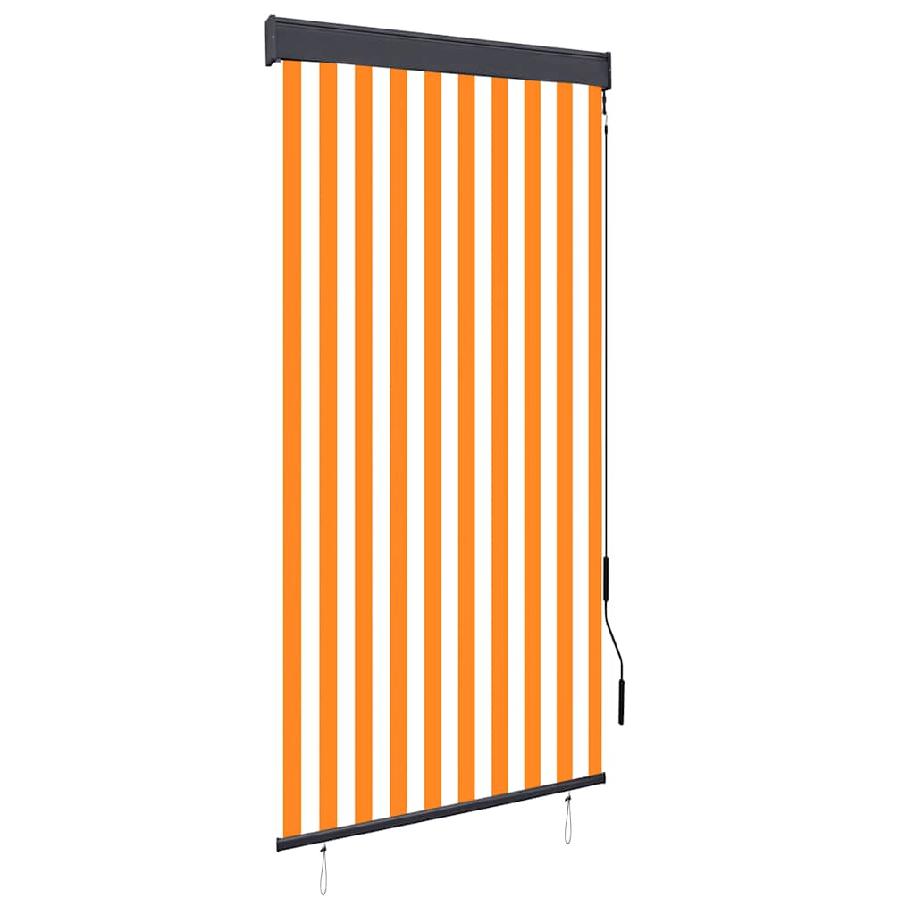 vidaXL Store d'extérieur 100 x 250 cm Blanc et orange