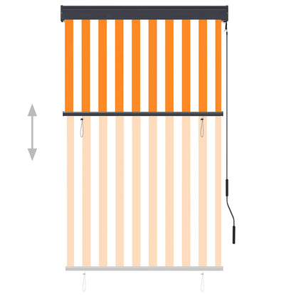 vidaXL Store d'extérieur 100 x 250 cm Blanc et orange