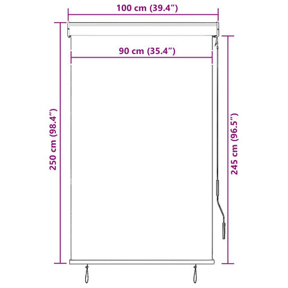 vidaXL Store d'extérieur 100 x 250 cm Blanc et orange