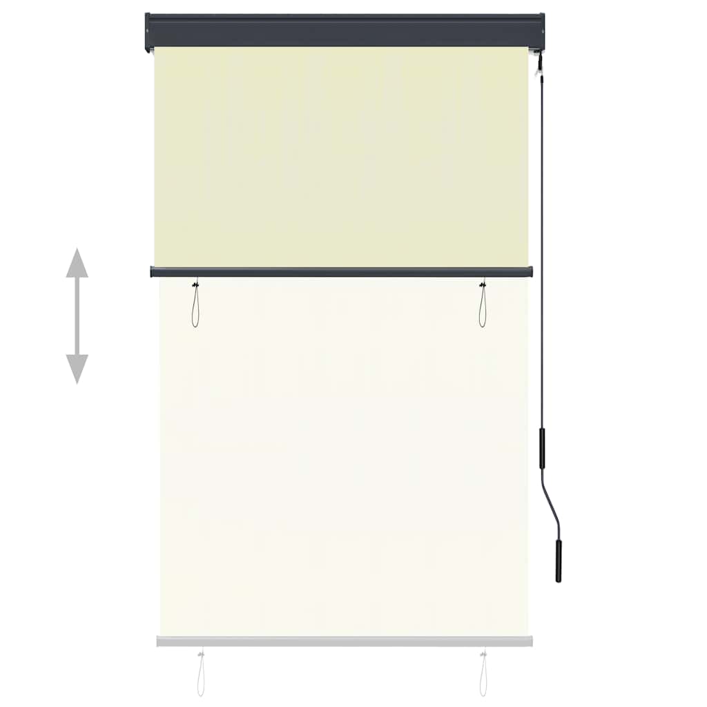 vidaXL Store enrouleur d'extérieur 100 x 250 cm Blanc crème