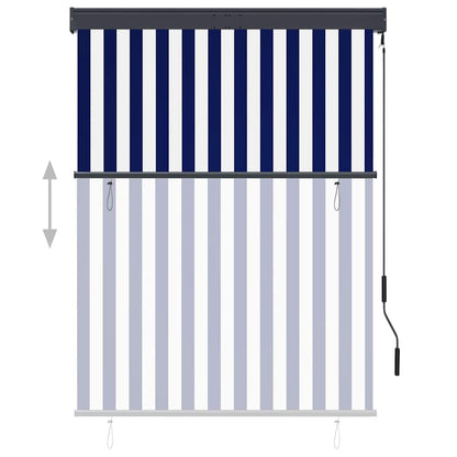 vidaXL Store extérieur 120 x 250 cm Bleu et Blanc