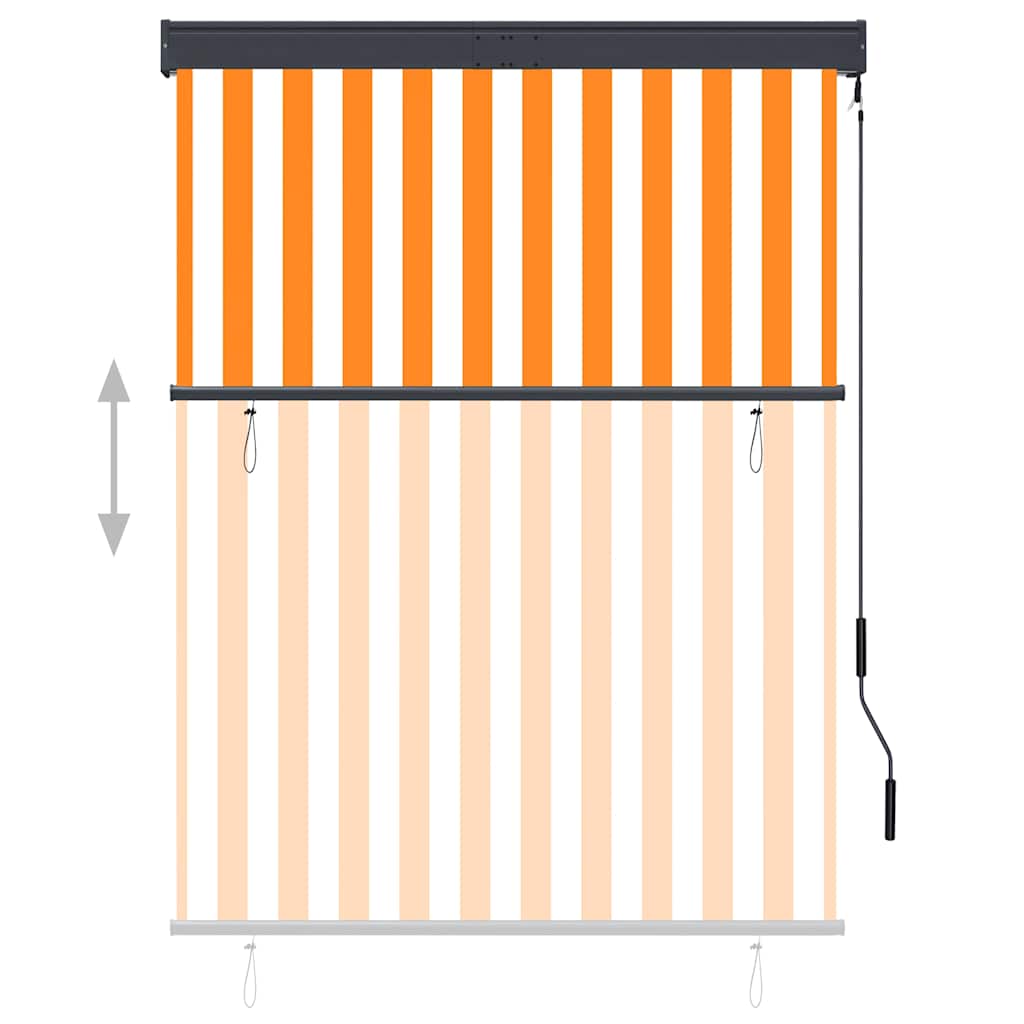 vidaXL Store Enrouleur d'Extérieur 120 x 250 cm Blanc et Orange