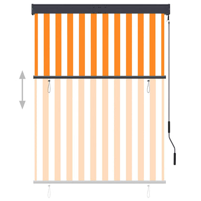vidaXL Store Enrouleur d'Extérieur 120 x 250 cm Blanc et Orange