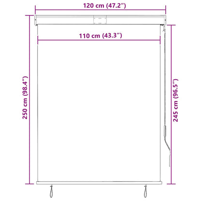 vidaXL Store Enrouleur d'Extérieur 120 x 250 cm Blanc et Orange