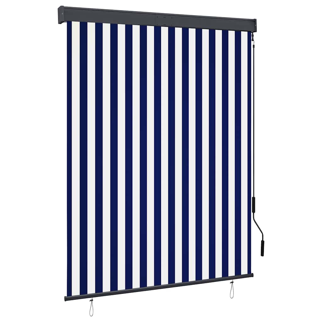 vidaXL Store extérieur 140x250 cm Bleu et Blanc