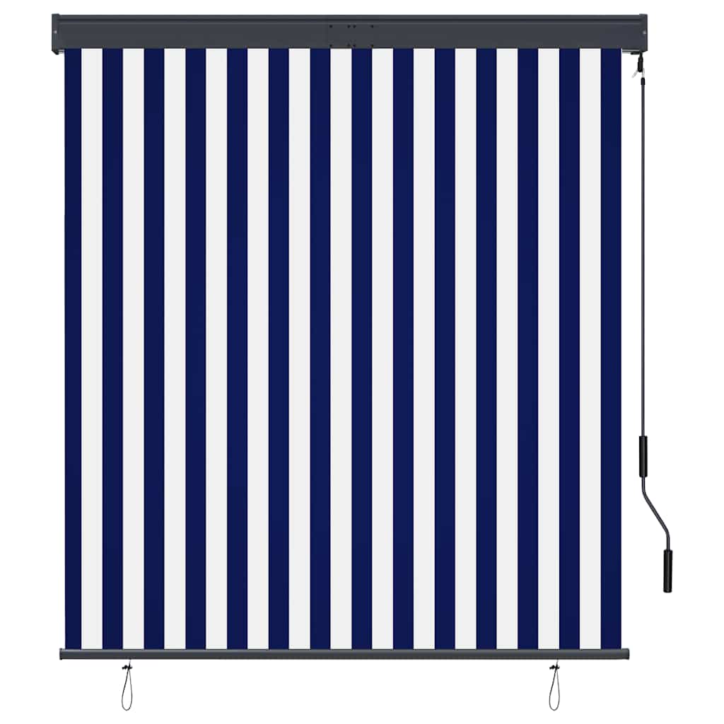 vidaXL Store extérieur 140x250 cm Bleu et Blanc