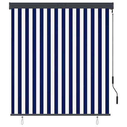 vidaXL Store extérieur 140x250 cm Bleu et Blanc
