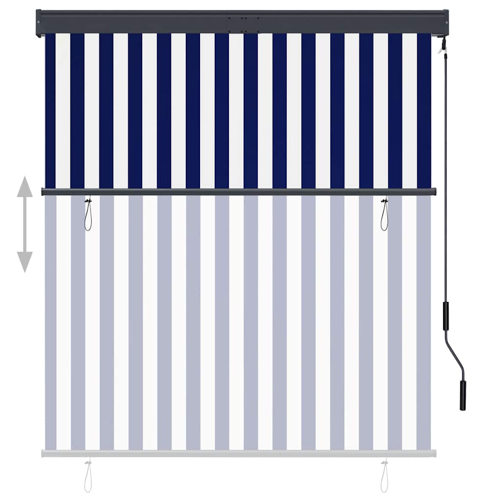 vidaXL Store extérieur 140x250 cm Bleu et Blanc