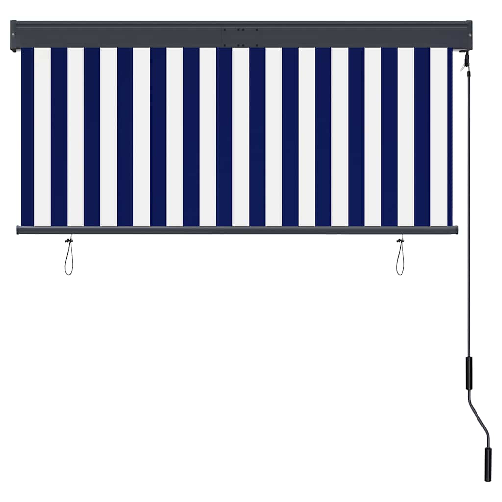 vidaXL Store extérieur 140x250 cm Bleu et Blanc