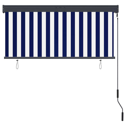 vidaXL Store extérieur 140x250 cm Bleu et Blanc