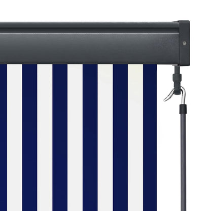 vidaXL Store extérieur 140x250 cm Bleu et Blanc
