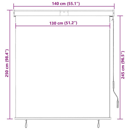 vidaXL Store extérieur 140x250 cm Bleu et Blanc