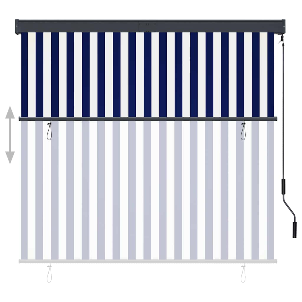 vidaXL Store d'extérieur 160x250 cm Bleu et blanc