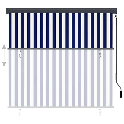 vidaXL Store d'extérieur 160x250 cm Bleu et blanc