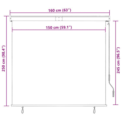 vidaXL Store enrouleur d'extérieur 160x250 cm Jaune et bleu