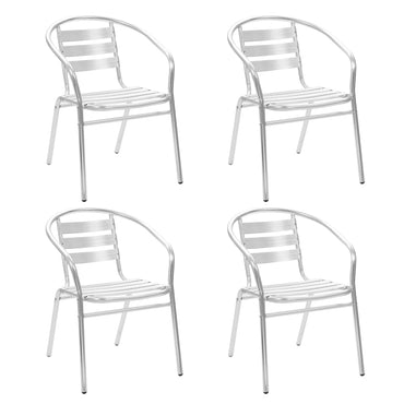 vidaXL 5-tlg. Garten-Essgruppe Aluminium Silbern