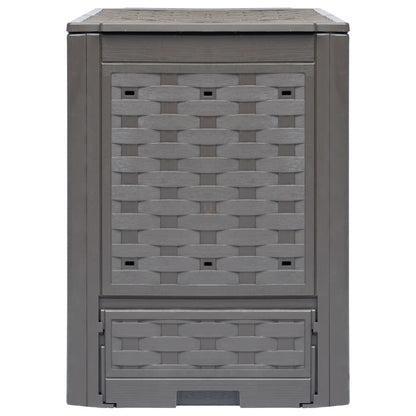 Gartenkomposter 2 Stk. Braun 60x60x83cm 600 L Kunststoff Rattan