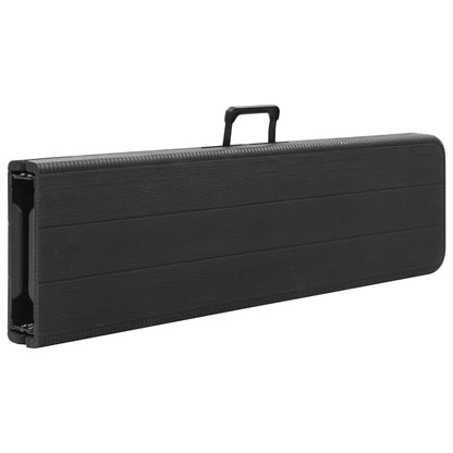Klappbare Gartenbänke 2 Stk. 180 cm HDPE Schwarz