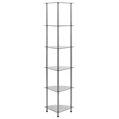 vidaXL Regal mit 6 Ablagen Transparent 30x30x160 cm Hartglas
