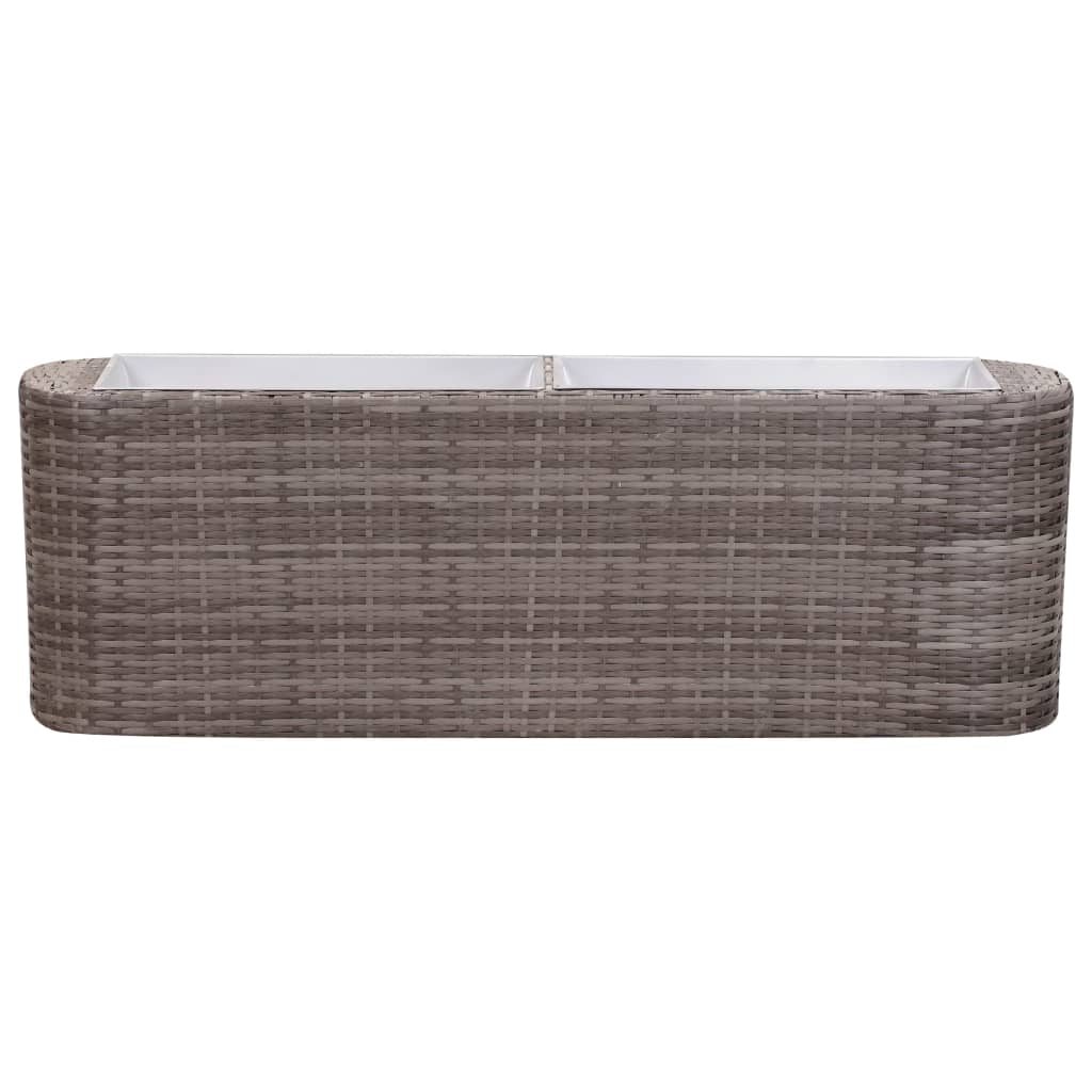 Garten-Hochbeet 120x24x40cm Poly Rattan Grau