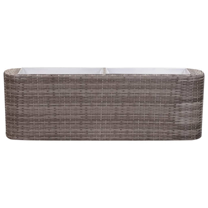 Garten-Hochbeet 120x24x40cm Poly Rattan Grau