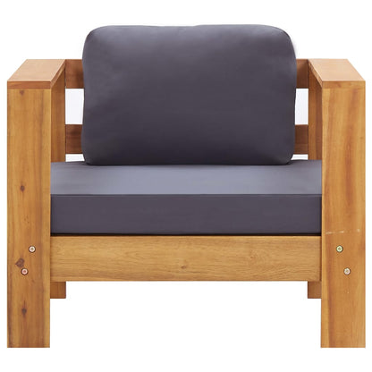 vidaXL Salon de jardin 4 pièces avec coussins Gris Bois d'acacia massif
