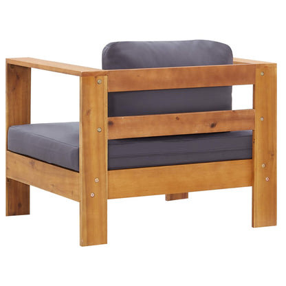 vidaXL Salon de jardin 4 pièces avec coussins Gris Bois d'acacia massif