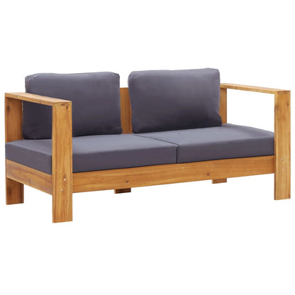 vidaXL Salon de jardin 4 pièces avec coussins Gris Bois d'acacia massif
