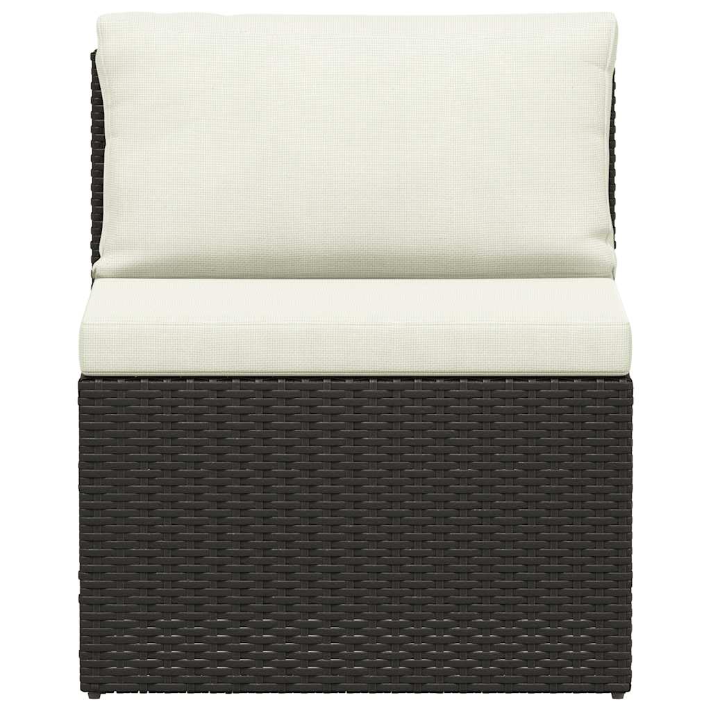 vidaXL Salon de jardin 4 pcs avec coussins résine tressée marron