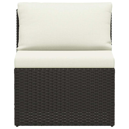 vidaXL Salon de jardin 4 pcs avec coussins résine tressée marron